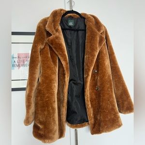 Wild Fable Gold Faux fur winter coat (2 button)